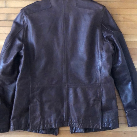 Banana Republic men’s brown leather jacket - Picture 4 of 5